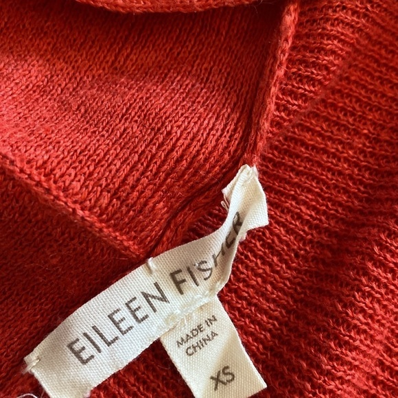 Eileen Fisher 100% Linen Bright Red Cardigan Size XS - Picture 4 of 11